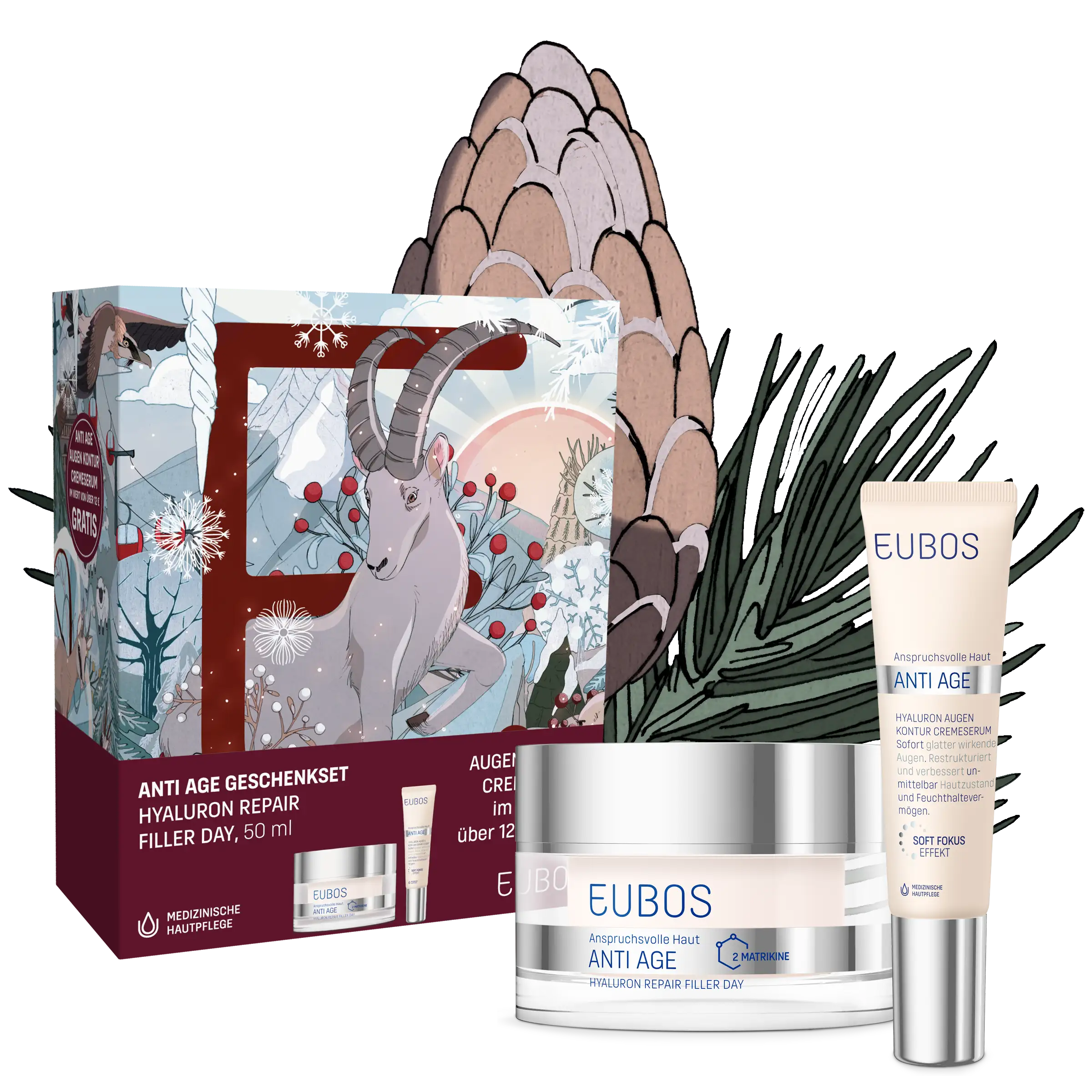 GESCHENKSET ANTI AGE REPAIR FILLER DAY + AUGEN KONTUR CREMESERUM GRATIS